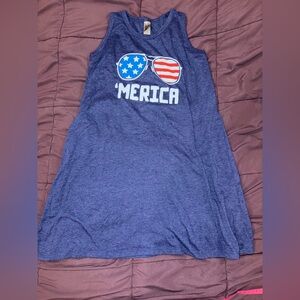 Girls' Navy Patriotic Sunglasses Swim Coverup Size M